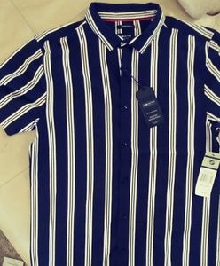 💣Geomatrix vertical striped casual button down